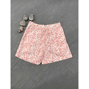 กางเกงขาสั้นเอวกลางผ้าฝ้าย 100% พิมพ์ลายบล็อก แต่งระบาย ระบายอากาศได้ดี ทรงกางเกงขายาว มีดีเทลเล็กๆ - Product Image 2