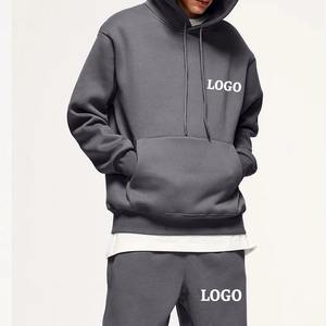 Venta al por mayor para hombre 100% algodón chándal liso bordado suelto ajuste varios colores precio barato invierno moda ropa deportiva - Product Image 3