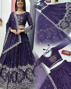Élégance Dressing Belle Robe Lourde Renard Georgette Lehenga Choli & Dupatta Avec Broderie Lourde 7 mm Séquence Travail à Vendre - Product Image 5