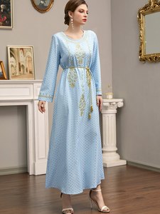 Caftán de cuello redondo de Ramadán para mujer, suministro de fábrica de alta calidad, Oriente Medio, musulmán, árabe - Product Image 4