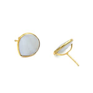 Pendientes de Corazón de Ágata con Encaje Hechos a Mano Dua, Chapados en Oro de 18K, Joyería de Boda Elegante y Moderna, Comercio Global B2B - Product Image 2