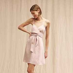 Vente en gros de robe d'été courte en lin pour bébé princesse pour filles 1-3 ans robe d'anniversaire pour enfants beau motif naturel - Product Image 1