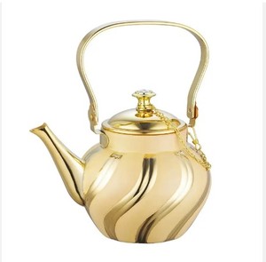 เซิร์ฟเวอร์กาแฟแกะสลักด้วยมือทองเหลือง หม้อชาดีไซน์ใหม่ กาต้มน้ํากาแฟโลหะ แฮนด์เมดตกแต่ง - Product Image 5