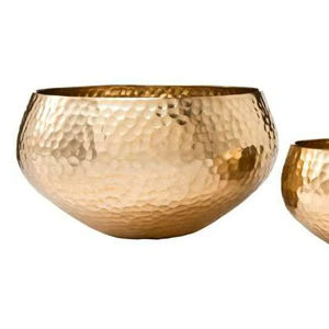 Tazón para Servir de Acero Inoxidable Dorado y Negro, de la Mejor Calidad, Diseño Atractivo, Único, Duradero y Ecológico, con Base Martillada, para Fiestas - Product Image 1