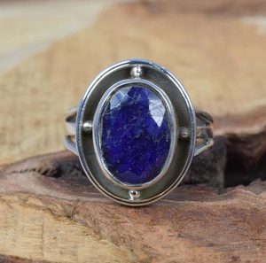 แหวนเงินแท้ 925 ประดับพลอยเทอร์ควอยซ์สีน้ำเงินธรรมชาติทรงรี งานแฮนด์เมด เครื่องประดับพลอยสำหรับผู้หญิง ของขวัญวันเกิดประจำเดือนธันวาคม - Product Image 3