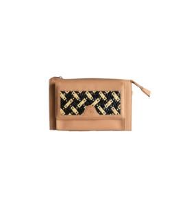 Indang Apang Galeri Nina Pochette Meilleure Qualité Cuir Véritable Mélange Rotin Sac à Main avec Fermeture à Glissière Sacs à Main Prix Compétitif - Product Image 1