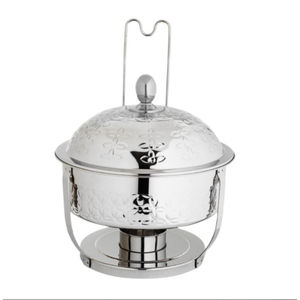 Plat de service chauffant décoratif au design fabuleux, qualité supérieure, en acier inoxydable argenté, pour la restauration - Product Image 5