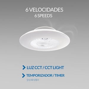 Ventilador de techo Invisible para decoración del hogar de 40W con luz, de CC Motor, cuerpo de lámpara ABS, Control remoto, regulable, 60W de potencia, 60X16.6H CM - Product Image 6