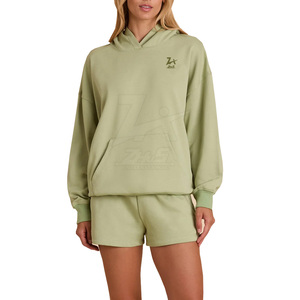 Ensemble sweat à capuche et short 2 pièces quantité minimale de commande bas pour femmes ensemble sweat à capuche et short de haute qualité à vendre - Product Image 1