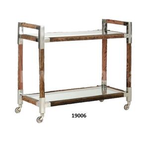 Chariot de service rectangulaire en métal moderne à 2 niveaux Meubles décoratifs de haute qualité pour la cuisine - Product Image 2