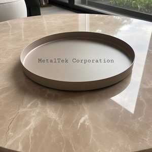 Bandeja redonda para servir con acabado mate, uso multiusos, diseño moderno, restaurante, hogar, comedor, decoración, plato de mesa, bandejas de Metal - Product Image 2