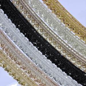 Ribete de Encaje de Velo Bordado con Lentejuelas Multicolores Ecológicas, Borde Brillante de Arcoíris de Lujo para Vestidos de Novia y Prendas - Product Image 2