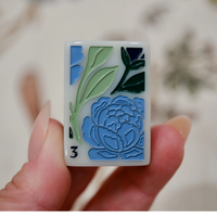 Luxuriöse Moderne MahJong UV-Bedruckte Gravierte Jardin Grüne Steine Acryl Umweltfreundlich Langlebig 160 Amerikanische Mahjong-Steine