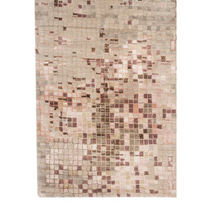 Alfombra Kavi Ivory de Lana y Seda de Bambú Anudada a Mano, Colección Oculta Srb(734), Abstracta, 10 mm, Rectangular, para el Hogar, Pasillo de Adolescentes - Product Image 4