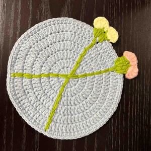 2025 Cross Border New Pure Handmade Hook Weaving Tea Cup Tableware Mat Insulation and <b>Table</b> <b>Protection</b> - Product Image 5