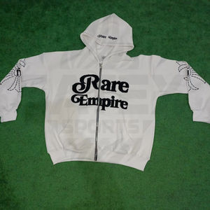 OEM ODM Sweat à capuche zippé unisexe oversize, 100% Coton, délavé à l'acide, style streetwear, avec broderie et impression numérique, effet vieilli - Product Image 1