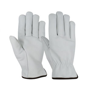 Guantes de cuero de seguridad de trabajo de piel de cabra de color blanco personalizados para conductor que conduce el trabajo en el jardín - Product Image 4