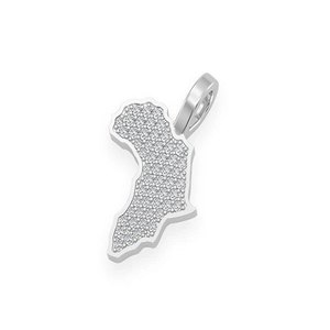 Colgante de mapa africano en oro rosa con diamante solitario redondo engastado de 15x13mm para hombres y mujeres, joyería Hiphop Bling - Product Image 3
