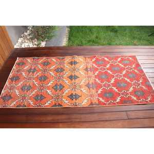 Tapis turc, tapis vintage 2,8x6,1 pieds, tapis en laine rouge ombré - Product Image 3