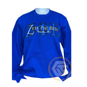 เสื้อสเวตเชิ้ตผ้าฟลีซคอตตอนระบายอากาศสำหรับผู้หญิง ปักลายตามสั่ง ขายส่ง สำหรับชมรมนักศึกษาหญิง Zeta Phi Beta รุ่นฤดูหนาว - Product Image 2