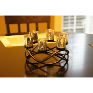 Frascos de Vidrio Perfumados, Portavelas de Metal de Estilo Geométrico, Soporte para Frascos de Cera, Portavelas Elegante en Oferta, Artículos de Decoración Navideña - Product Image 5