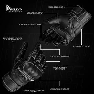 Gants de moto en cuir respirant |   Prise en charge de l'écran tactile |   Utilisation estivale - Product Image 2