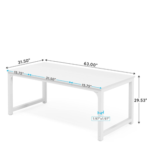 Modern 63-Inch Large Office Desk Heavy-Duty <strong>Computer</strong> <strong>Workstation</strong> with Adjustable Legs and Spacious Desktop - Product Image 6