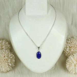 Pendentif ovale en lapis-lazuli - Collier en cristal naturel pour la sagesse, la communication et la clarté mentale - Product Image 6