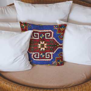 Vintage Kilim Printed Pillow: Turkish Home Decor Handmade <b>Cushion</b>,Only <b>Cover</b> - Product Image 3