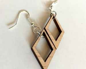 Pendientes colgantes huecos de moda personalizados, joyería, pendientes de madera negros - Product Image 3