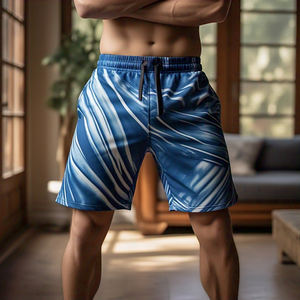 Pantalones cortos de sudor por sublimación con cordón alto para hombre, ropa deportiva, pantalones cortos estampados para hombre, pantalones cortos de sublimación para entrenamiento de invierno para hombre - Product Image 4