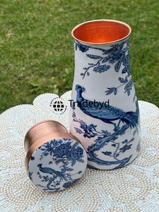 Frasco de agua Ayurvédica pura para fanáticos del yoga Botella de cobre Tradebyd que apoya el flujo de energía y el equilibrio de hidratación - Product Image 5