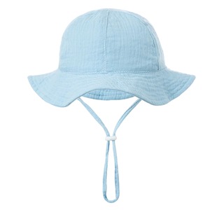 Protección solar 100% algodón Infantil Niño Unisex bebé color sólido transpirable impreso viaje al aire libre playa de secado rápido sombreros de cubo - Product Image 2