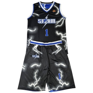 Traje de baloncesto reversible de poliéster 100% personalizado de salida de fábrica Técnicas impresas transpirables para Baloncesto de uso de verano - Product Image 5