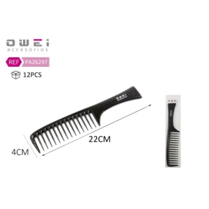 Peigne plat en plastique noir - Product Image 1