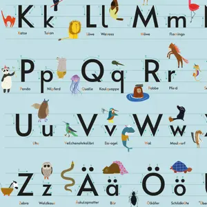 Tapis de bureau bleu alphabet pour enfants 60 x 40 cm, équipement d'activités et de jeux - Product Image 5