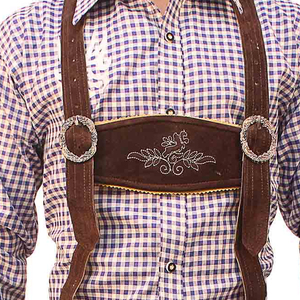 Hot Sale Bavarian Leather Lederhosen Shorts New Mens Ledhosen Oktoberfest <b>Knee</b> Length Quick Dry Breathable Drawstring Closure - Product Image 6
