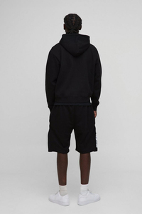 2025 pantalones cortos de chándal de gran tamaño y conjuntos de Sudadera con capucha 100% algodón serigrafía Logo Drop Shoulder Twin Set para hombres - Product Image 2