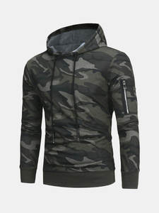 Alta calidad mujer Casual invierno doble capa polar de gran tamaño Sudadera con capucha suéter camuflaje tejido cuello redondo bordado frontal - Product Image 6