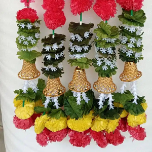 Guirnalda de caléndula artificial hecha a mano india, decoración de flores, puerta larga, Toran, Genda Phool, boda, graduación, festivo, colorido - Product Image 3