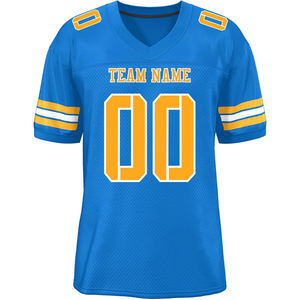 Ropa de calle personalizada, camisetas de fútbol americano, ropa deportiva urbana, malla de poliéster, manga de sublimación transpirable de secado rápido, logotipo de rayas - Product Image 1