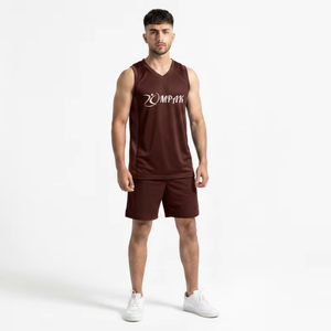 Maillot de basket-ball Premium Oxblood Shadow pour les équipes professionnelles, les clubs d'entraînement, vêtements en maille respirante - Product Image 1