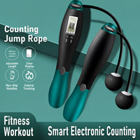 Corde à sauter sans corde pour l'intérieur avec compteur, corde à sauter lestée pour hommes, femmes et enfants, exercice de gym à domicile
