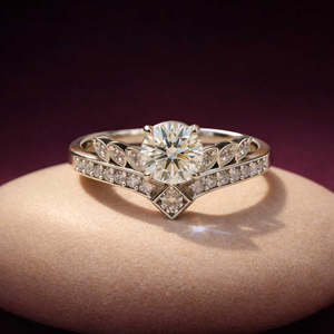 Anillo de compromiso Zarkan elegante de plata 925 con diamante americano solitario en forma de águila, talla única, con incrustaciones de moda, material principal de aleación. - Product Image 1
