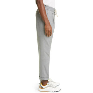 Men's Fitness <b>Trousers</b> Solid Color Regular Fit Breathable Straight Casual Pants 100% Cotton Drawstring Closure <b>Fleece</b> Thickness - Product Image 3