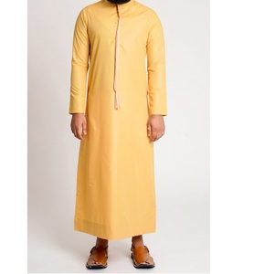 <b>Men</b> Blue Color Thobes Islamic Dress Long Muslim <b>Kaftan</b> Abayas Daffah Thobes Custom Logo Fashion Robe Jubbah Thobes Clothing - Product Image 4