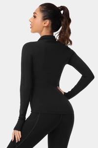 Combinaison de sport à manches longues pour femme, séchage rapide, fermeture éclair, yoga, BBL, jogging, polyester/nylon - Product Image 2