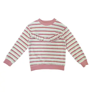 Great Quality S-shirt Sweatshirt For Girls 2-7 Years Jumper For Children Affordable Prices 100% Cotton Pink O-neck Collar