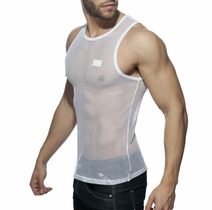 Camiseta sin Mangas de Malla 100% Algodón para Hombre, Estilo Hip Hop, para Entrenamiento, Transpirable, Ecológica, Anti-Pilling, de Secado Rápido, Personalizable, al por Mayor - Product Image 1