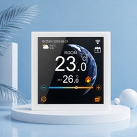 Termostato Inteligente WiFi con Pantalla Táctil Flexible para Oficina en Casa, 16A, Calefacción por Suelo Radiante Eléctrico, Calefacción por Suelo Radiante de Agua, Caldera de Gas